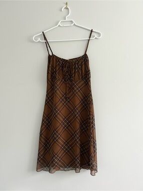 Mini Brown Plaid Dress